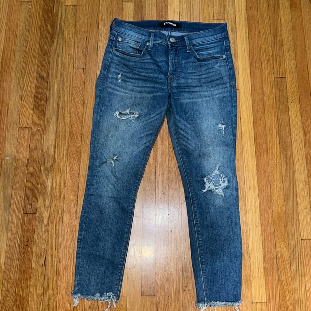 Women’s Express Ankle Leggings Mid Rise denim stretch size 6s